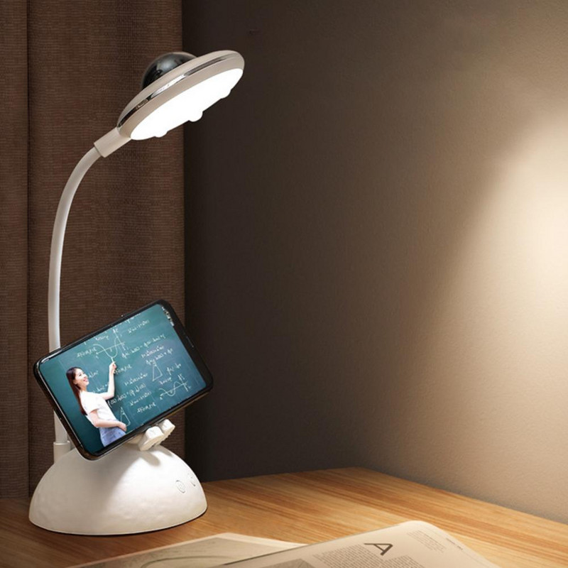 1 szett Cartoon Astronaut asztali lámpa tolltartóval állítható LED-es olvasóasztali lámpa Szemvédő éjjeli lámpa ajándék