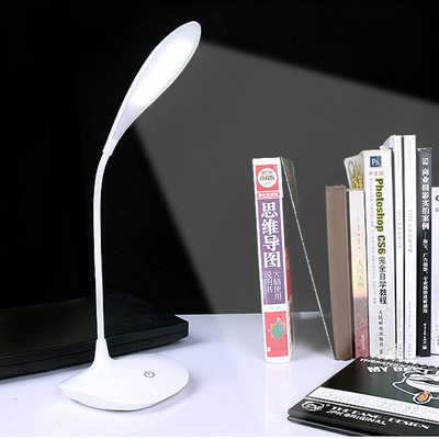 Pieskāriena slēdzis, elastīga LED statīva galda lampa, mūsdienīga 3 līmeņu aptumšošana USB uzlādes mācību gaismas galda lampas koledžas kopmītņu guļamistabā