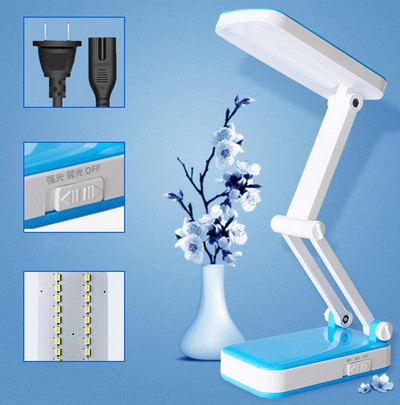 USB LED lauavalgusti Kahe kioski valgusti laualamp 24 LED kõrgvalgusti Kokkupandav valge valgusega laualamp Loe maniküür