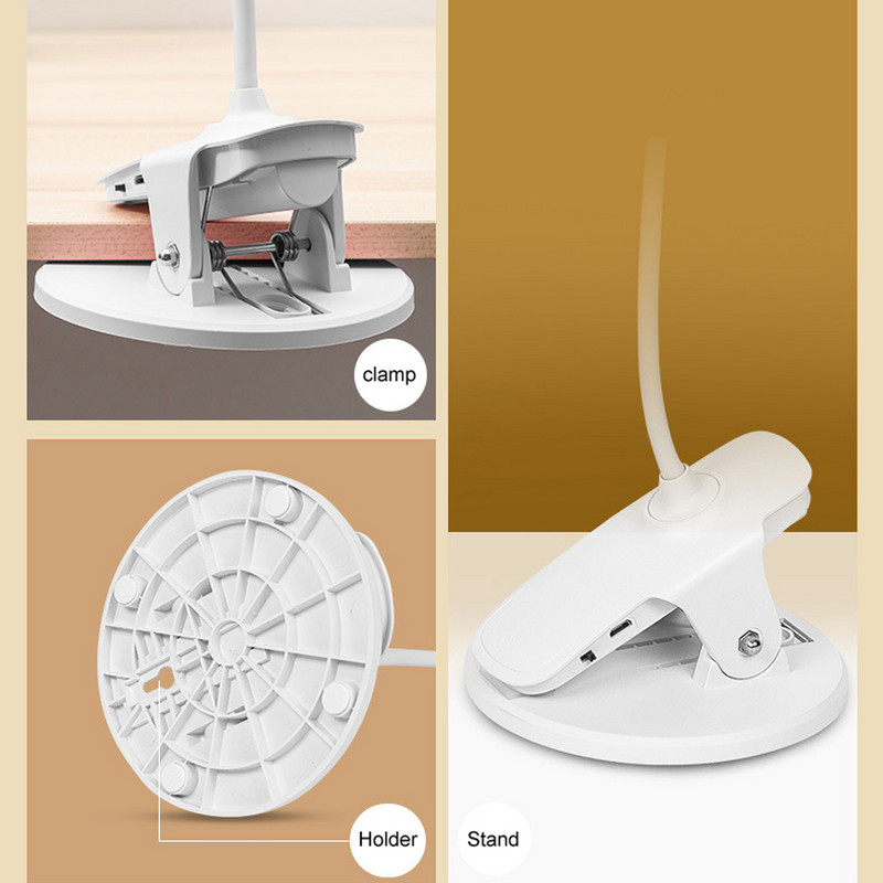 Lampă de birou tactilă 5v Lampă de birou de studiu pentru lectură cu clemă Lampă de masă Flexo Led cu port USB Lampara de birou flexibilă