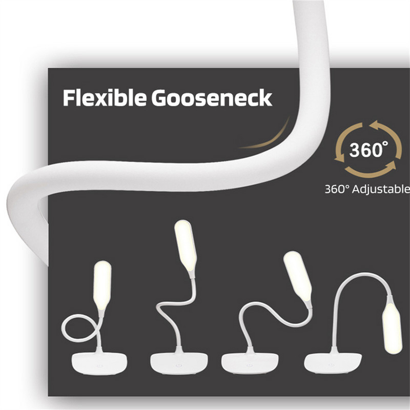 AXX USB újratölthető asztali lámpa 1200mAh nagy kapacitású akkumulátoros asztali lámpa Szemvédő LED olvasólámpa szabályozható éjszakai lámpa