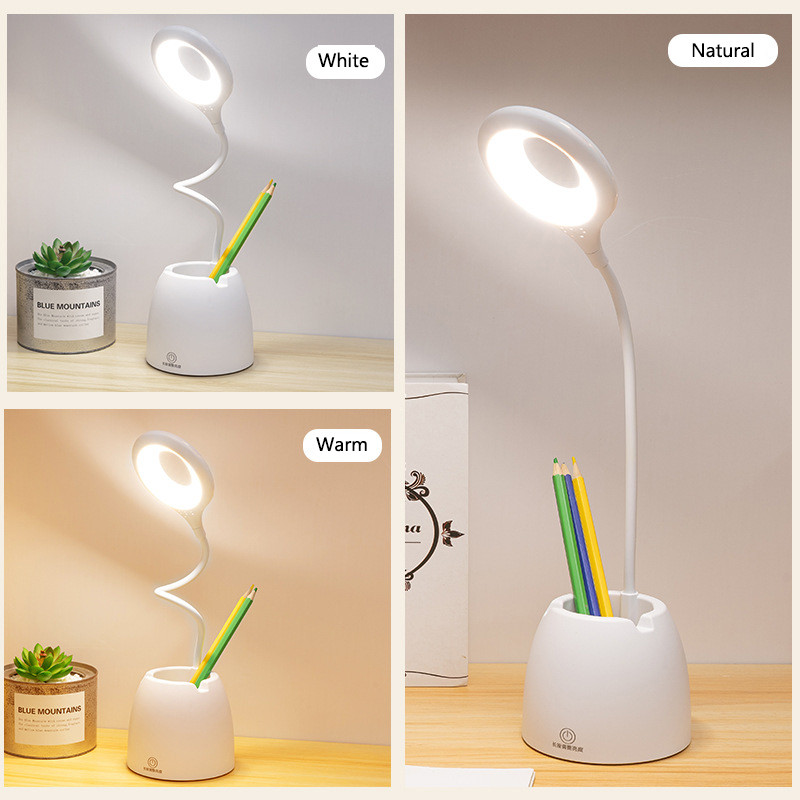 Lampă de birou cu LED, cu reglaj pentru protecția ochilor, lumină de carte, reîncărcabilă prin USB, lampă de masă de lectură pentru dormitor, iluminat decorativ pentru dormitor