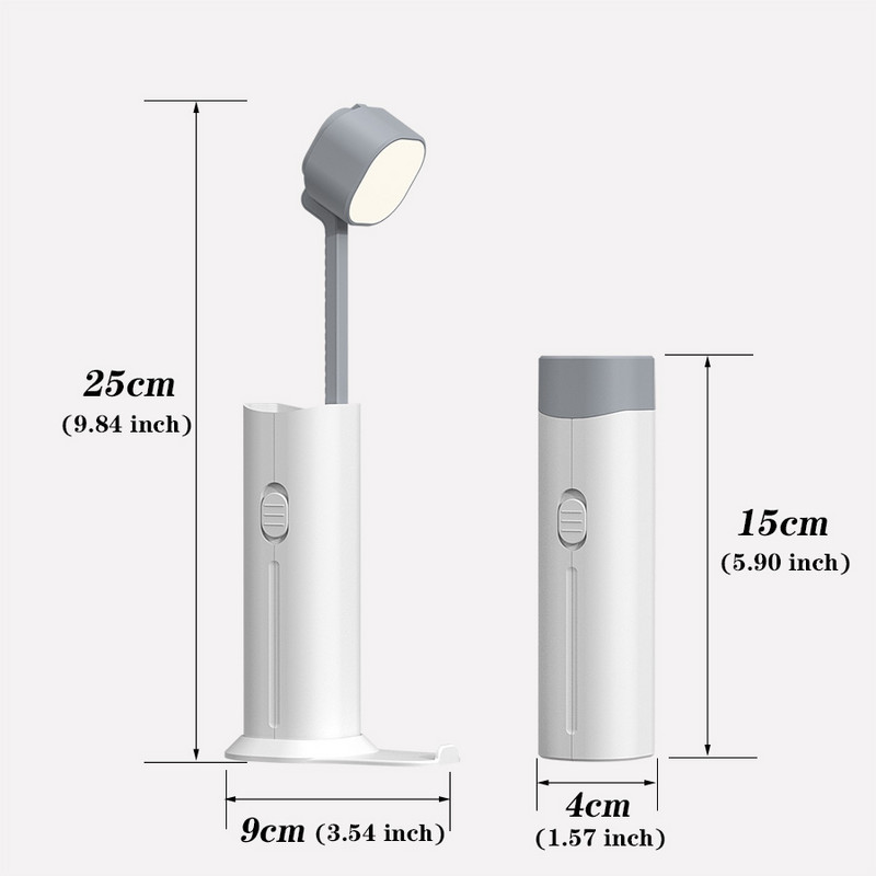 Lampă de masă Lampă de lectură Power Bank de urgență în aer liber cu suport pentru telefon Lanternă reîncărcabilă retractabilă Lampă de birou LED creativă