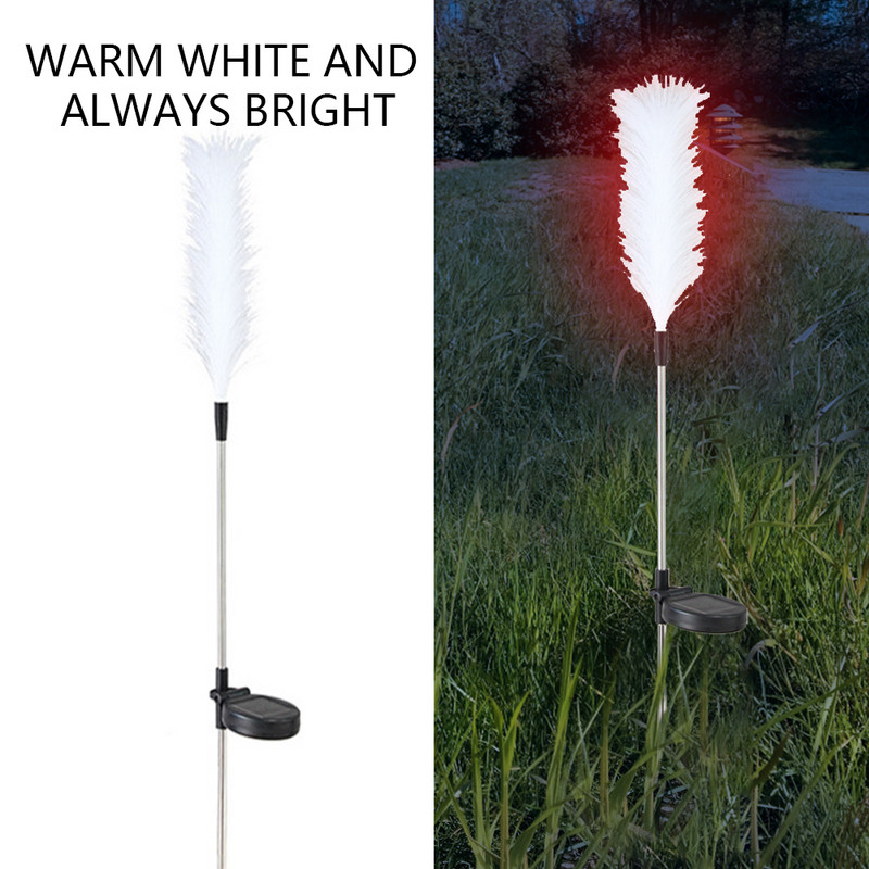 2 buc LED Lumină la sol Impermeabil Gazon Solar Lumină Atmosferă Durabilă Phragmites Instalare ușoară Baterie încorporată pentru curte