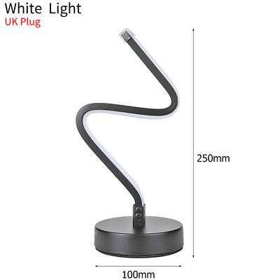 Spiraalse kujuga LED-laualamp Kumer akrüülist lauavalgusti Minimalistlik disain Elutuba Magamistoa voodilambi sisustus