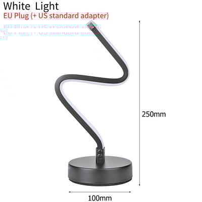 Spiraalse kujuga LED-laualamp Kumer akrüülist lauavalgusti Minimalistlik disain Elutuba Magamistoa voodilambi sisustus
