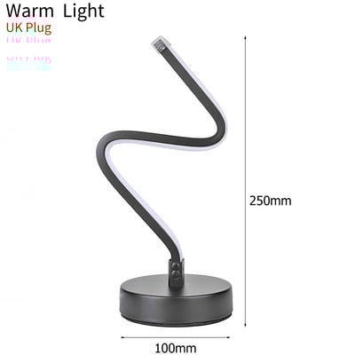 Spiraalse kujuga LED-laualamp Kumer akrüülist lauavalgusti Minimalistlik disain Elutuba Magamistoa voodilambi sisustus