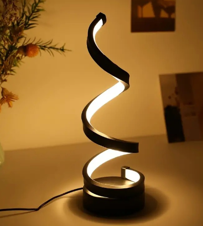 Spiraalse kujuga LED-laualamp Kumer akrüülist lauavalgusti Minimalistlik disain Elutuba Magamistoa voodilambi sisustus