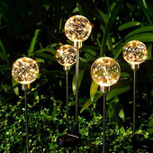 Napelemes rézhuzal golyós lámpa kültéri dekoráció udvari kertben Intelligens fényérzékeny karácsonyi ösvény lámpák nyaraláshoz