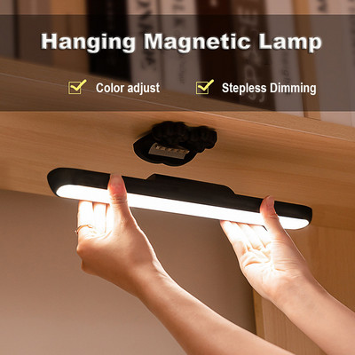 Nabíjateľná USB LED stolová lampa na štúdium, závesná magnetická stolová lampa, stmievateľná nočná lampa na čítanie pri posteli pre študentov internátov