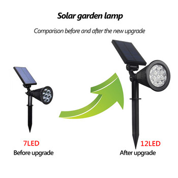 Соларна лампа 12W Прожектор за тревни площи на открито 12LED Цветна RGB светлина за заземяване
