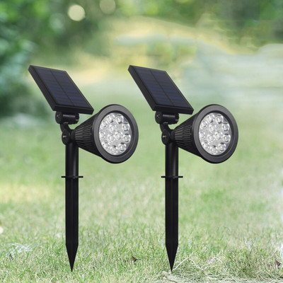 Solárna lampa 12W Vonkajší reflektor do parku a trávnika 12LED Farebné RGB uzemňovacie svetlo