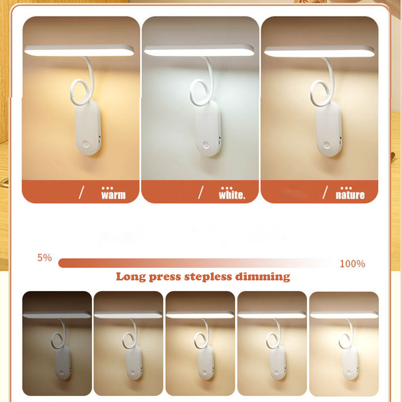 Lămpi de birou cu LED Protecția ochilor Lampă de masă reîncărcabilă prin usb pentru dormitor, studiu, lectură, lucru, reglare continuă, lumină de noapte noptieră