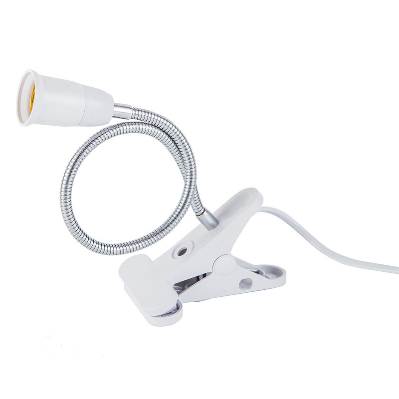 Lampă de masă LED cu tuburi metalice flexibile răsucite de 360 de grade, suport de lumină E27 Lampă de birou cu LED de citire reglabilă cu comutator cu clemă