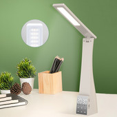 Led asztali lámpa Bluetooth hangszóróval hőmérséklet ébresztőóra szabályozható érintéssel összecsukható asztali lámpa olvasólámpák szemvédelem