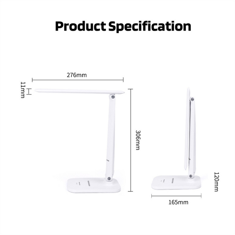 AXX LED laualamp Ere lamp lugemiseks Hämardatavad laualambid Laetav aku silmade eest hoolitsev painduv voodiäärne laste öövalgusti