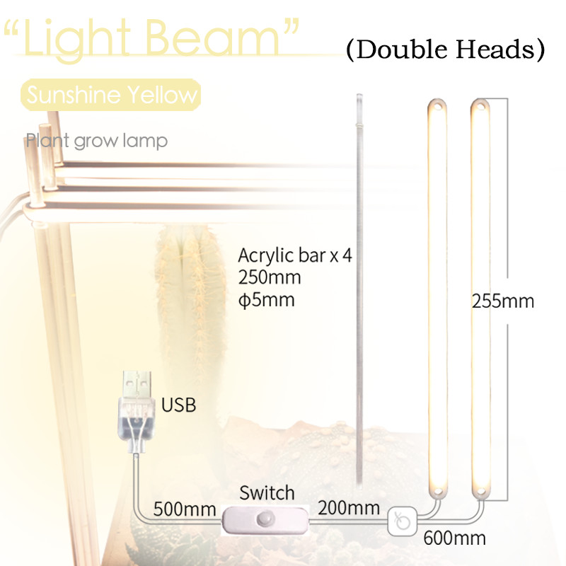 DC5V fénysugár fitolámpa növényekhez Teljes spektrumú napfény növekedési világítás földi csatlakozó növényi fény hidroponika palánta kitöltő fény