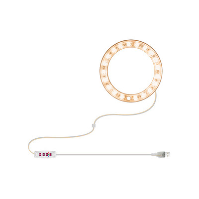 Angel Ring Növénynövesztő Fény LED-es szabályozható USB töltő Napfény Fitolámpa Vízálló Virágok Palánták Óvodai lámpák