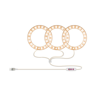 Angel Ring Növénynövesztő Fény LED-es szabályozható USB töltő Napfény Fitolámpa Vízálló Virágok Palánták Óvodai lámpák