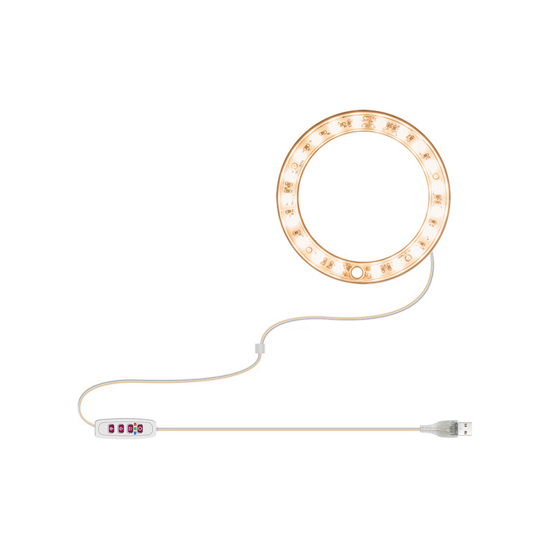 Angel Ring Növénynövesztő Fény LED-es szabályozható USB töltő Napfény Fitolámpa Vízálló Virágok Palánták Óvodai lámpák