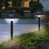 Tänavaseene kujuga ABS siseõue õue aia sisekujundus väljas veekindel päikeseenergial töötav siseõu maastik LED muruvalgusti kodu