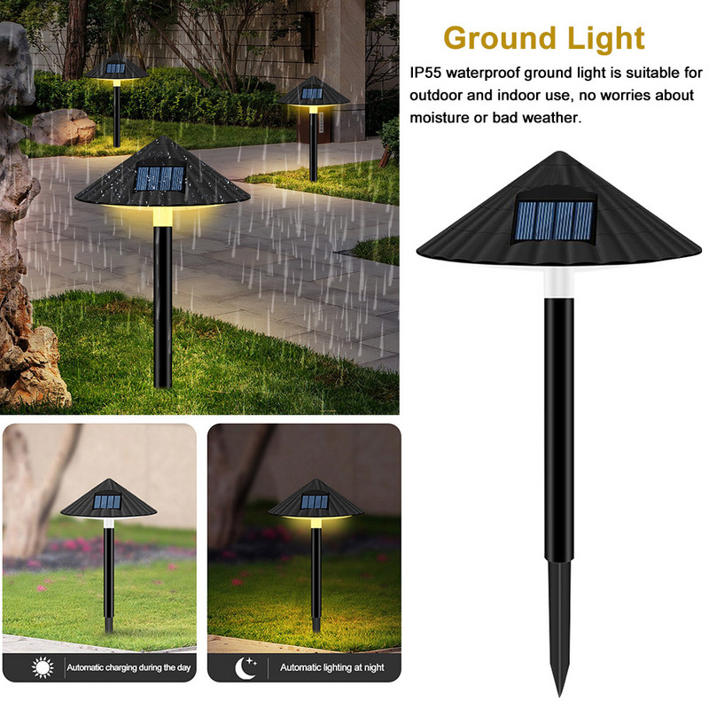 Tänavaseene kujuga ABS siseõue õue aia sisekujundus väljas veekindel päikeseenergial töötav siseõu maastik LED muruvalgusti kodu