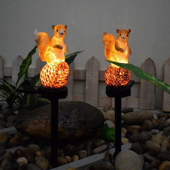 Ηλιακά Φωτιστικά Εξωτερικού χώρου Ρητίνη Σκίουρος Ζώο Φωτιστικό Χλοοτάπητα Ηλιακό Φωτιστικό Κήπου Φως LED Αδιάβροχο Διακοσμητικό Φωτιστικό κήπου εξωτερικού χώρου