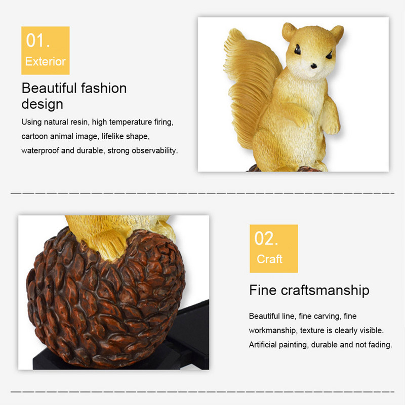 Päikesevalgustid välitingimustes vaigu orava looma muruvalgusti päikeseenergia aiavalgusti LED-valgusti veekindel väliaia sisekujundusega õuelamp