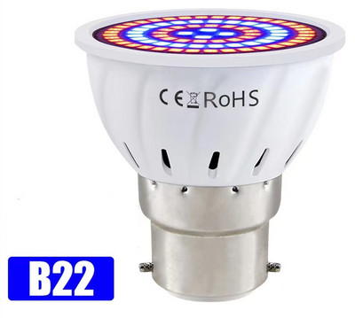 Phyto Led B22 Lumină de creștere hidroponică E27 Bec Led de creștere MR16 cu spectru complet 220V Lampă UV Plant E14 Fitolamp pentru răsaduri de flori