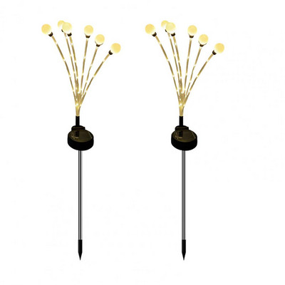 2 gab. Solar Firefly gaismas ūdensnecaurlaidīgas, elastīgas un šūpojošas 6 LED spuldzes iekšpagalma celiņam un pagalma dekorēšanai