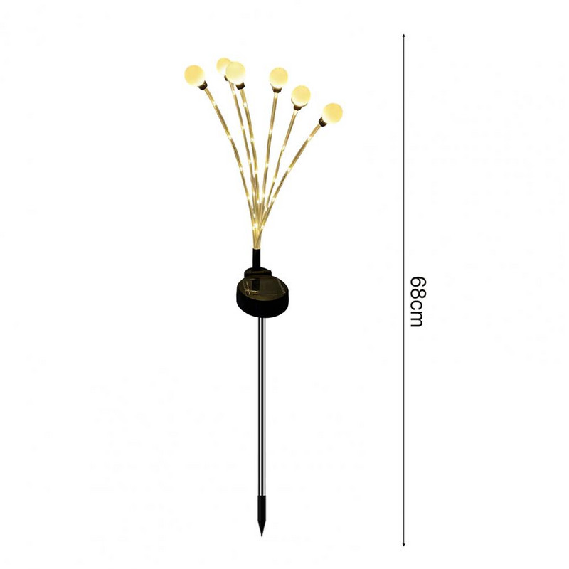 2 gab. Solar Firefly gaismas ūdensnecaurlaidīgas, elastīgas un šūpojošas 6 LED spuldzes iekšpagalma celiņam un pagalma dekorēšanai