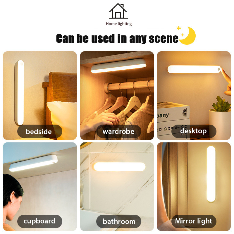 Lumină de noapte cu LED, 3 culori luminoase, reglare continuă, încărcare USB, magnetice fără fir pentru dulap, lampă de masă pentru citire pentru dormitor.