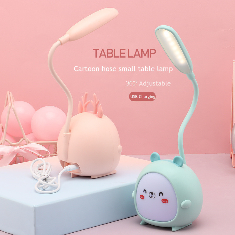 Kawaii jänes/koer looma LED laualamp USB laadimine magamistoa õppelaualamp silmade kaitse lugemise öövalgus lastetoale