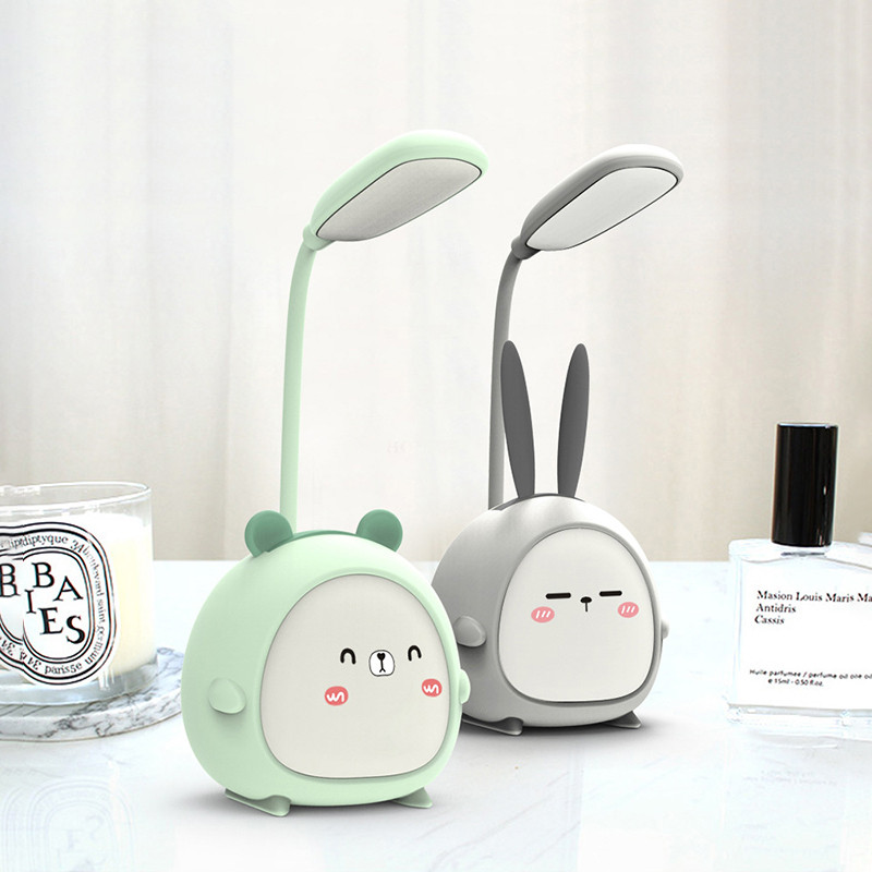 Kawaii jänes/koer looma LED laualamp USB laadimine magamistoa õppelaualamp silmade kaitse lugemise öövalgus lastetoale