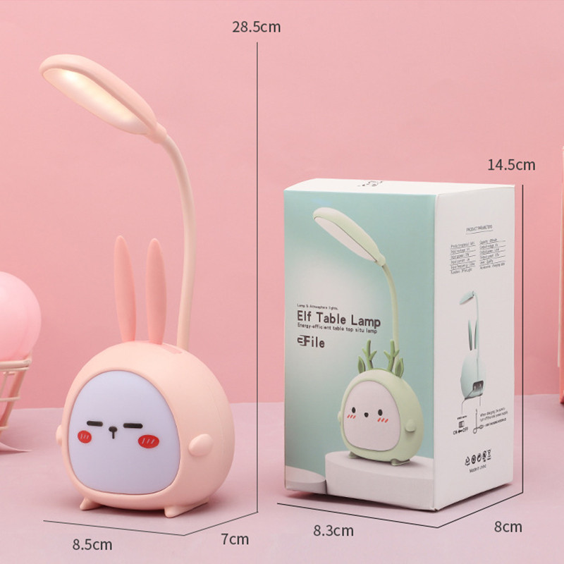 Kawaii jänes/koer looma LED laualamp USB laadimine magamistoa õppelaualamp silmade kaitse lugemise öövalgus lastetoale