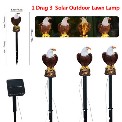 Napelemes LED lámpa 1 Drag 3 Állat Tájkép Pázsit lámpa Automatikus Ragyogás Kültéri Vízálló Napenergia Dísz a Pathway Gardenhez