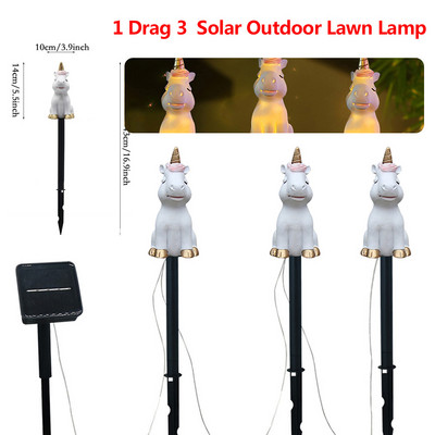 Napelemes LED lámpa 1 Drag 3 Állat Tájkép Pázsit lámpa Automatikus Ragyogás Kültéri Vízálló Napenergia Dísz a Pathway Gardenhez