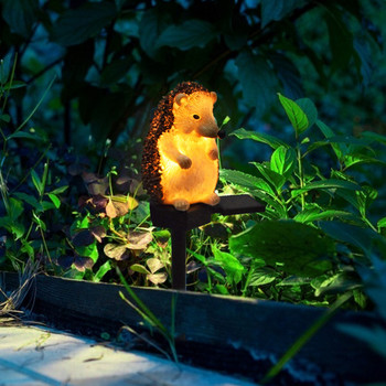 Слънчева градинска светлина за морава смола за таралеж Водоустойчива наземна лампа за външен двор