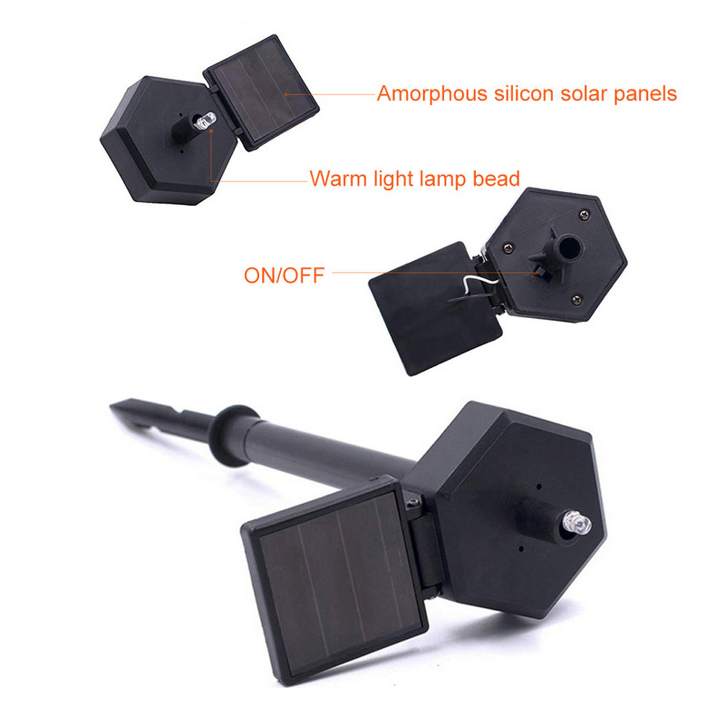 Led nakts gaisma jauka sveķu vāvere āra zāliens ar saules enerģiju darbināma dārza lampa zemes dekors Gaisma ainava gaismas dārza celiņš Lig