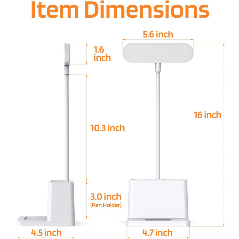Lampă de birou cu LED, reîncărcabilă prin USB, cu protecție a ochilor, lumină de birou, pentru învățare pentru copii, pentru dormitor, pentru citire, pentru cărți, pentru noptieră, pentru lectură de noapte