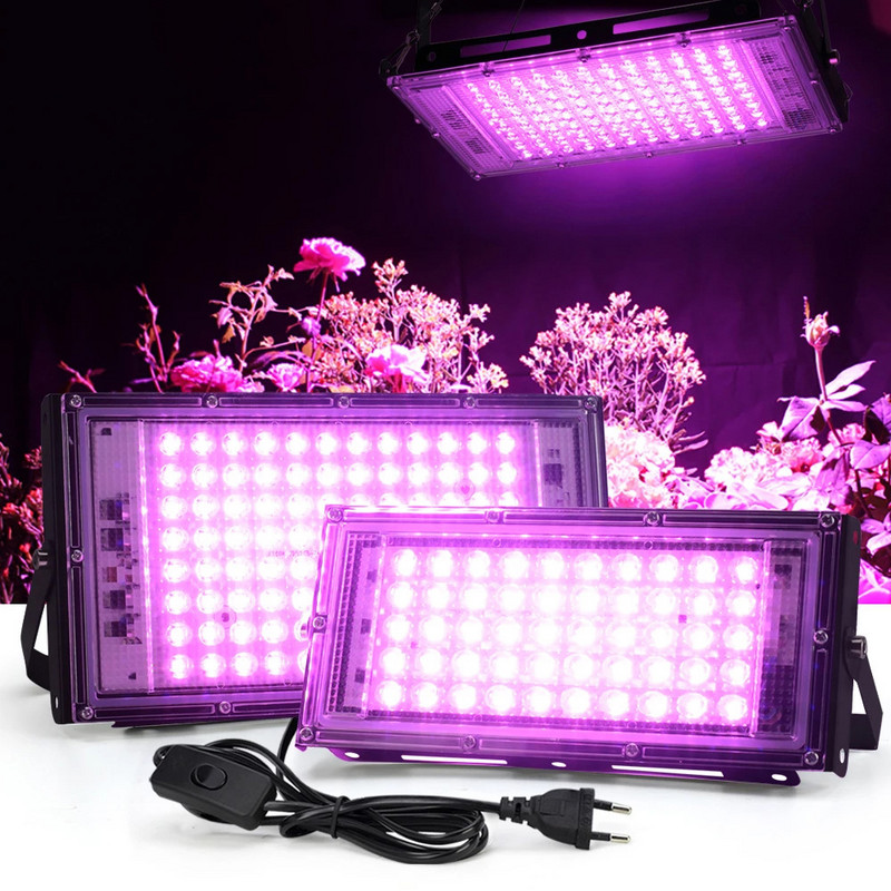 50W 100W 200W LED auginimo šviesa viso spektro fitolampa, skirta kambariniams augalams šiltnamio efektą sukeliančių gėlių sodinukų sodinukų lempos auginimo apšvietimas