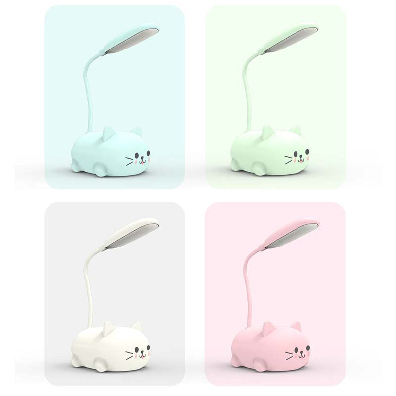 Lampă de birou cu LED-uri de desene animate Animale de companie Baterie de reîncărcare USB Led Lumină de noapte de masă Protecția ochilor pentru copii Lampă de masă albă caldă pentru studiu