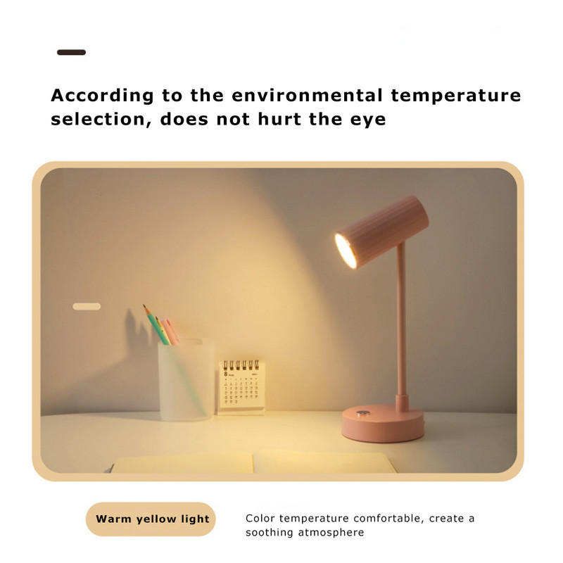 Lămpi de masă cu LED reîncărcabile prin USB cu suport LED cu reglaj la atingere Lampă de lectură Lampă de lectură 3 moduri Lampă de studiu modernă minimalistă
