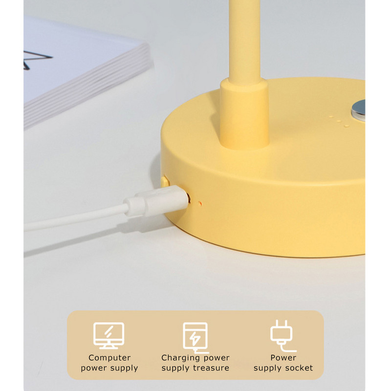 Lămpi de masă cu LED reîncărcabile prin USB cu suport LED cu reglaj la atingere Lampă de lectură Lampă de lectură 3 moduri Lampă de studiu modernă minimalistă