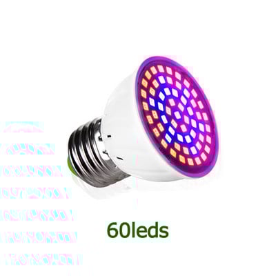 Becuri de creștere cu spectru complet 60/126/200 LED E27 Lampă de creștere LED roșu albastru pentru plante interioare Hydro Flower Veg Grow Cort Phytolamp