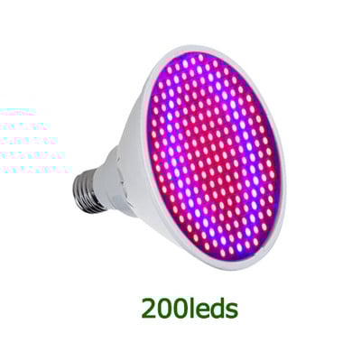 Becuri de creștere cu spectru complet 60/126/200 LED E27 Lampă de creștere LED roșu albastru pentru plante interioare Hydro Flower Veg Grow Cort Phytolamp