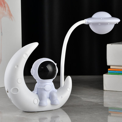 Kreatív Astronaut Moon Night Light Gyerekek USB Újratölthető LED Spaceman Baba Gyerek Hálószoba Éjjeliszekrény Asztali lámpa Karácsony