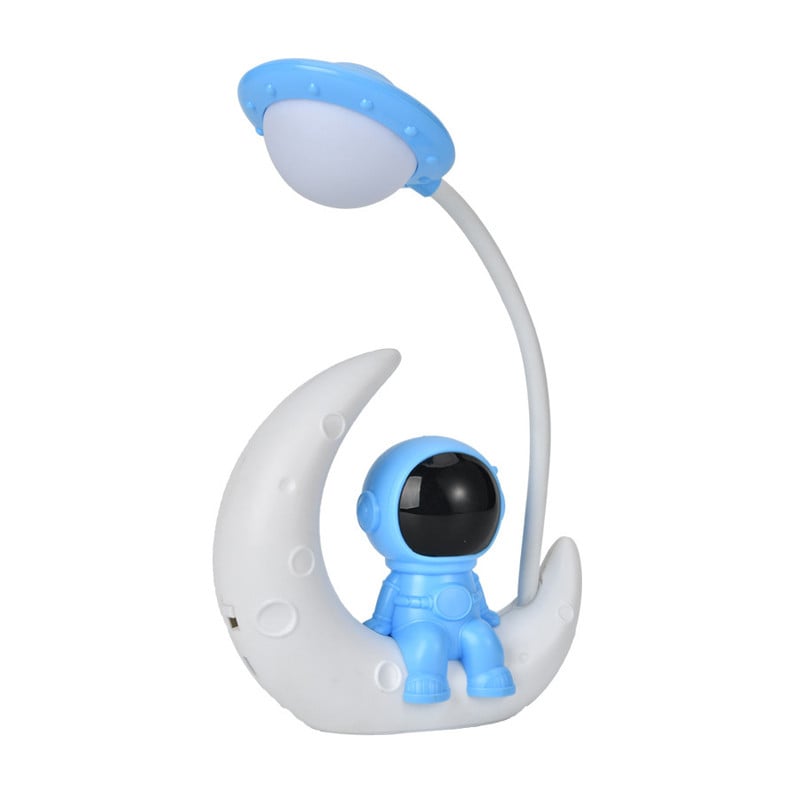Kreatív Astronaut Moon Night Light Gyerekek USB Újratölthető LED Spaceman Baba Gyerek Hálószoba Éjjeliszekrény Asztali lámpa Karácsony