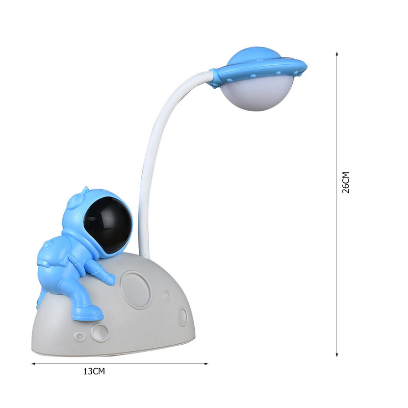 Kreatív Astronaut Moon Night Light Gyerekek USB Újratölthető LED Spaceman Baba Gyerek Hálószoba Éjjeliszekrény Asztali lámpa Karácsony