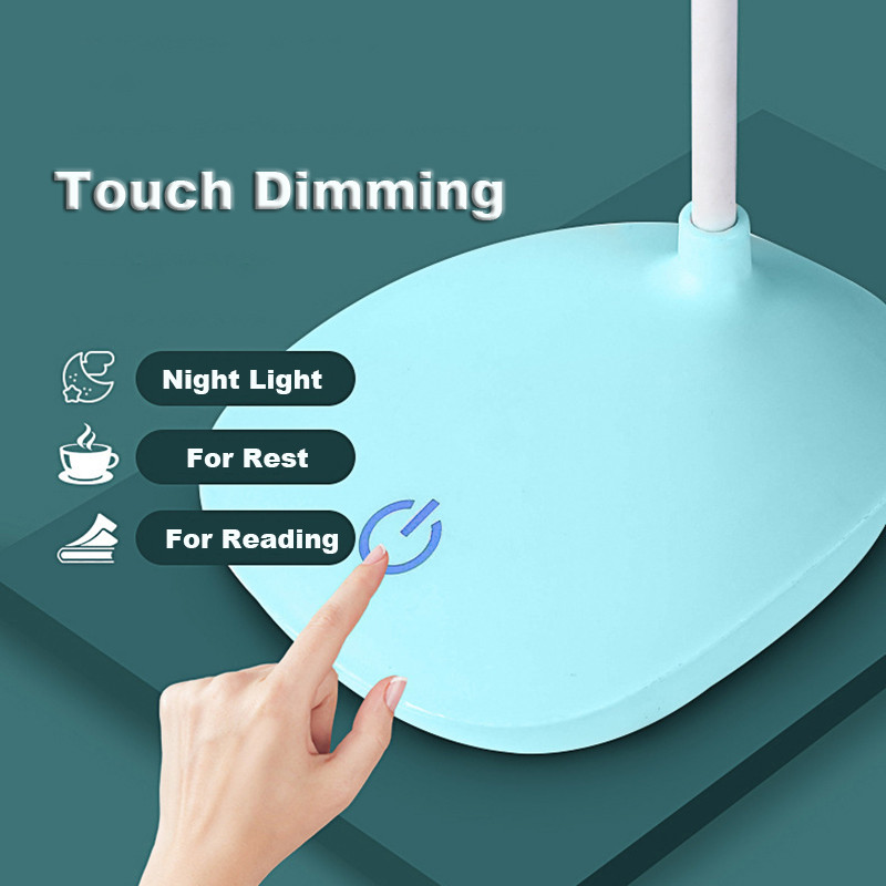 Led Touch aptumšojama galda lampa USB uzlāde 3 Bright Adjust galda lampa Pārnēsājama mācību galda lampa lasīšanai biroja darba apgaismojumam